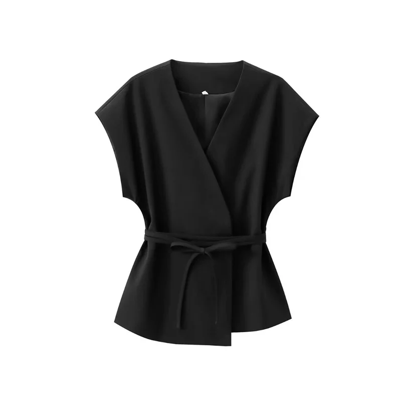 Chique ontwerp dames vest en broek bijpassende 2-delige sets high-end blazer vest en broek sets Franse eenvoudige zomerkleding