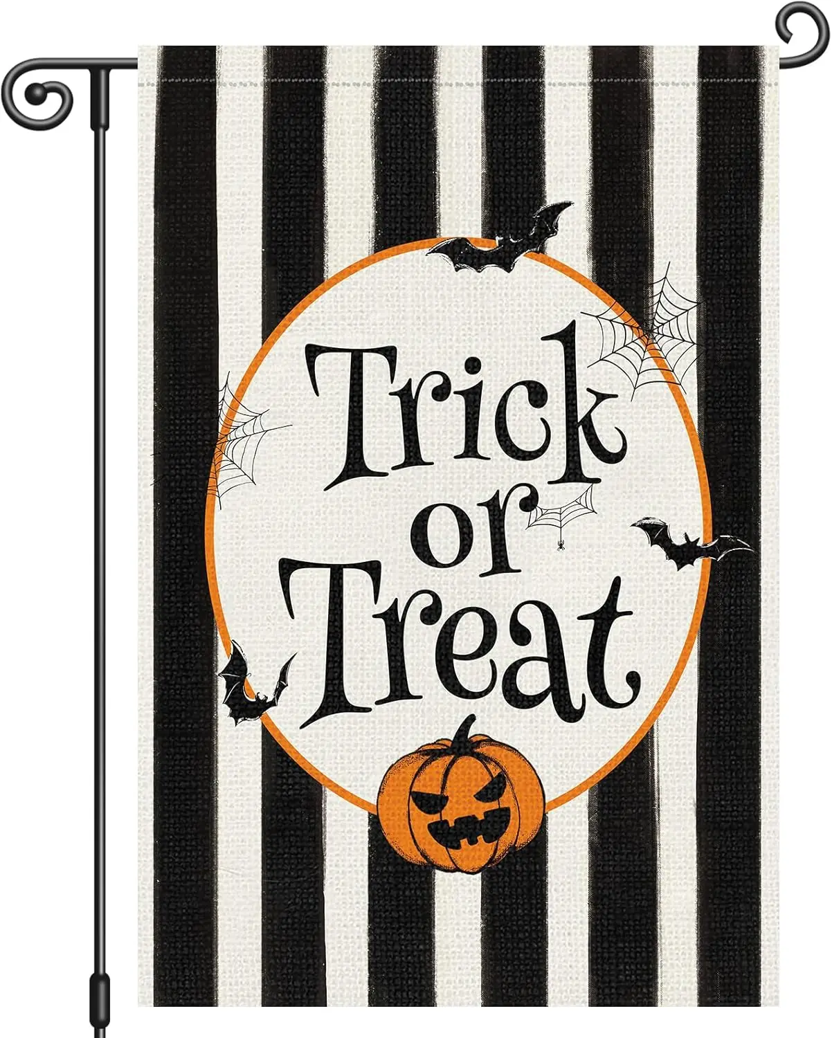 Louise Maelys Halloween Garden Flag Trick Or Treat Pumpkin Bat 12x18 Inch Double Sided Boo Holiday Seasonal Fall Autumn Smal yyi