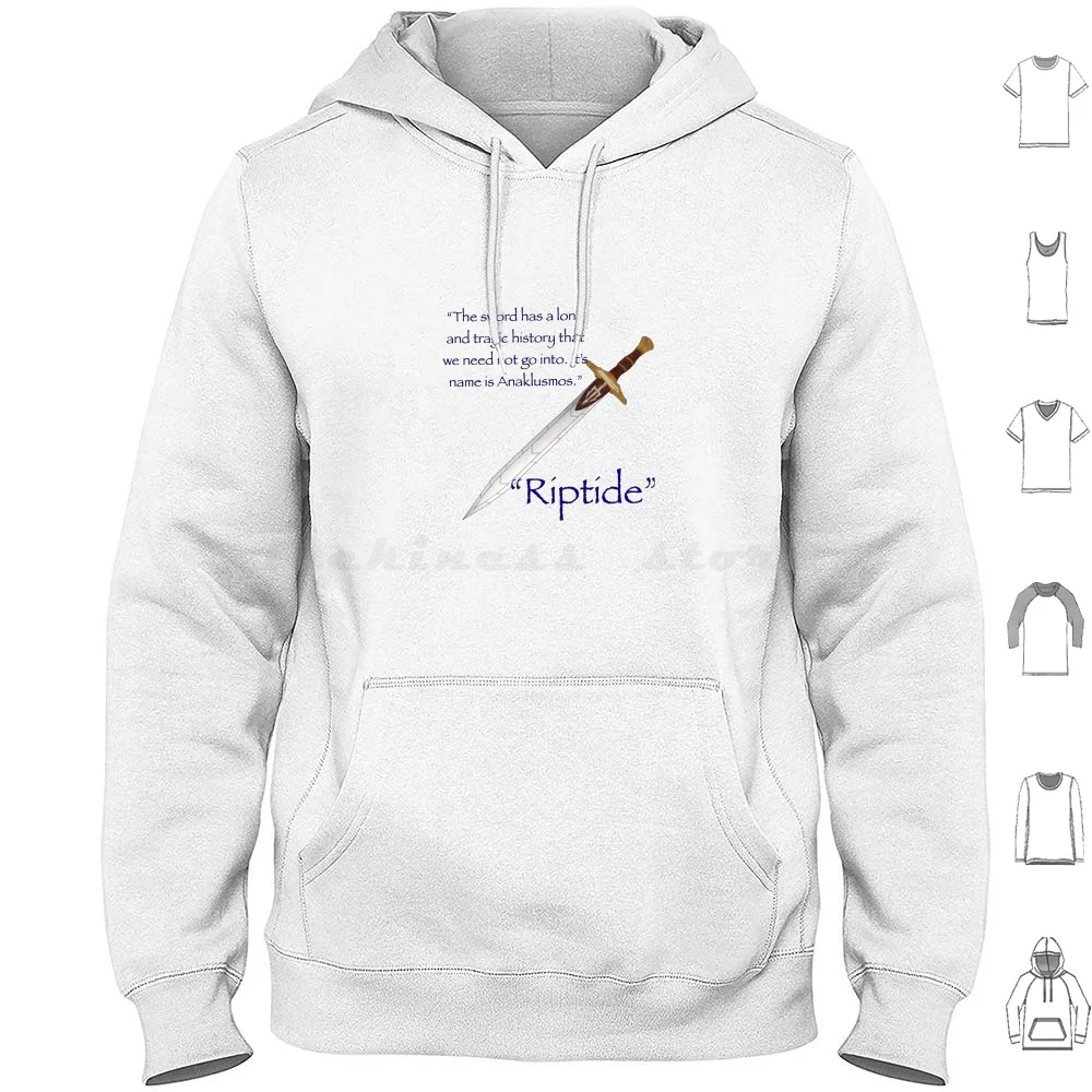 Riptide Sword With Quote Hoodies Long Sleeve Demigods Percy Jackson Percy Annabeth Chase Grover Underwood Nico