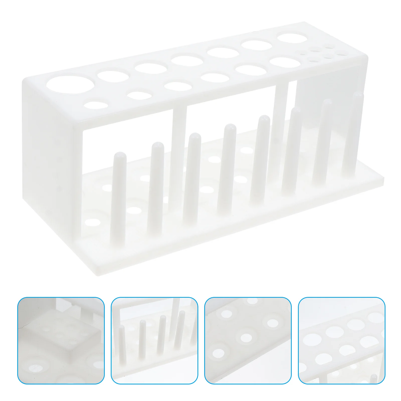 

Chemical Test Tube Stand Storage Shelf Plastic Small Rack Laboratory Holder Organizer