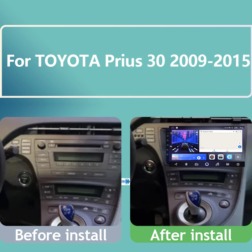 Auto Car Radio GPS Navigation Multimedia For TOYOTA Prius 30 2009-2015 5G wifi Video Player Android Stereo Carplay No 2din DVD
