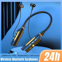 10000mAh Wireless Bluetooth 5.2 Earphones HiFi Sound Hanging Neck Magnetic Sports Running Headset Sport Earbuds Noise Reduction