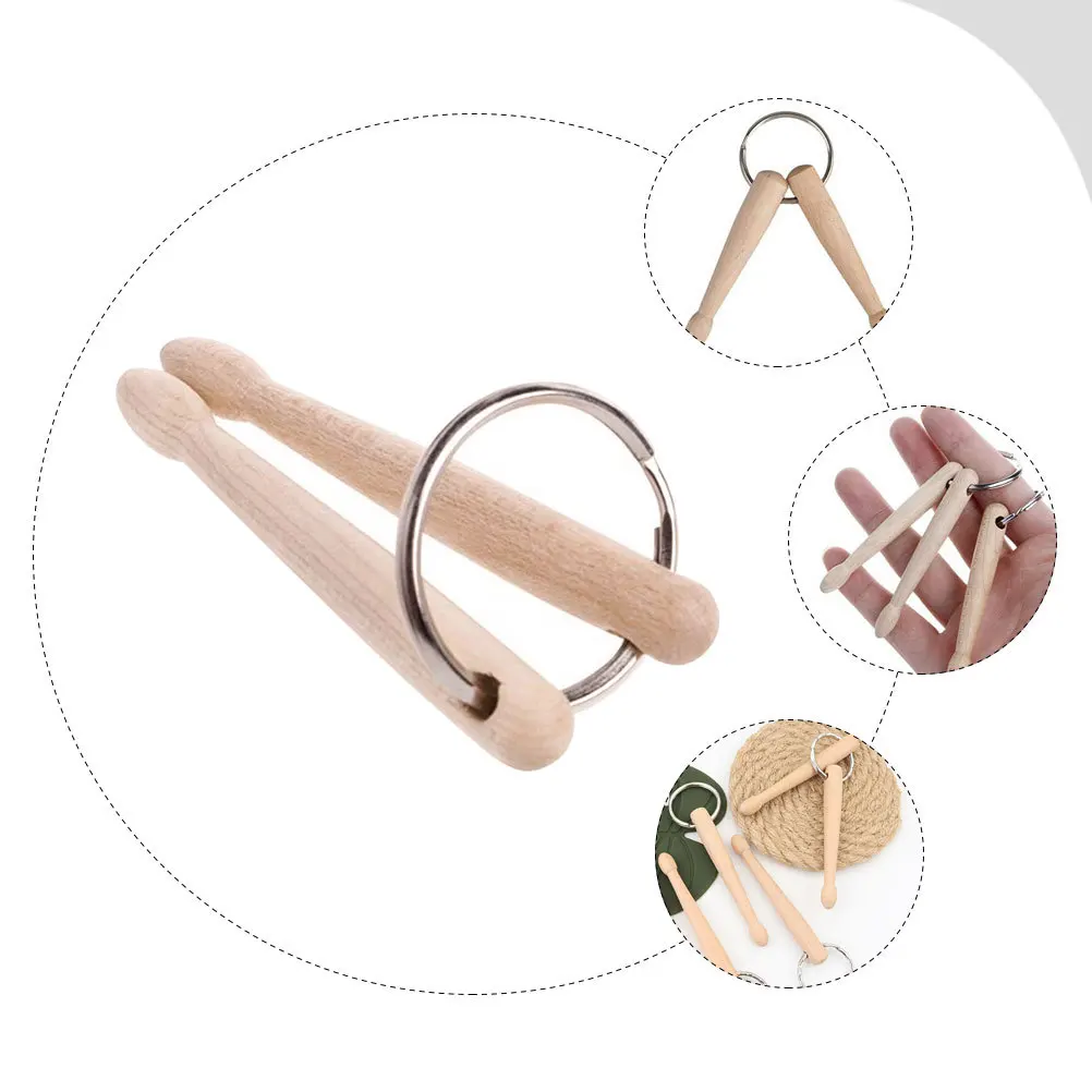 

Drum Stick Shaped Keychain Premium Zinc Alloy Wood Mini Drumstick Pendant Key Ring for Bag Decor Unique Small Gift Creative