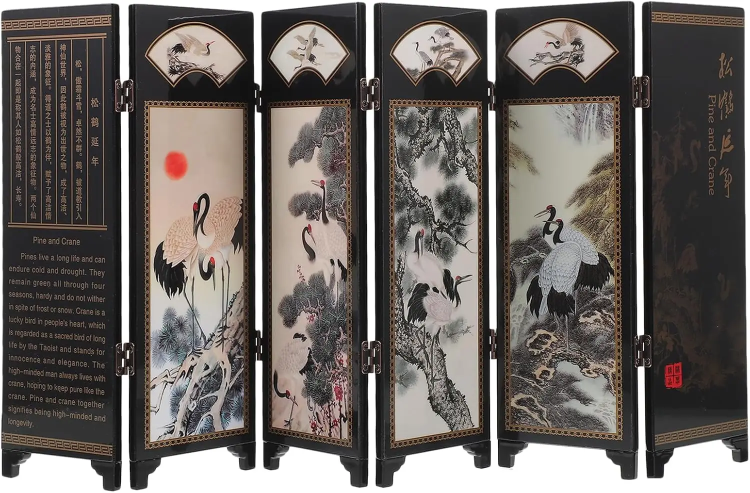 

Desktop Wooden Panel Divider Mini Folding Screen Chinese Style Tabletop Folding Screens Mini Desktop Folding Screen Feng