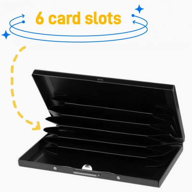 RFID-geschützter Kartenhalter, Modische Herrenbrieftasche, Metallisches Design, Mehrere Fächer, Kann Kredit-/Debitkarten Sicher Aufbewahren – Detail 5
