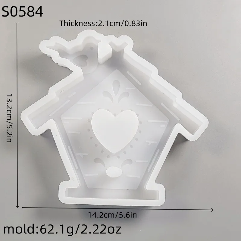 Skeleton Love Bird House Candle Holder Insert Gypsum Silicone Mold DIY Desktop Ornament Fondant Cakes Resin Mold Home Decoration