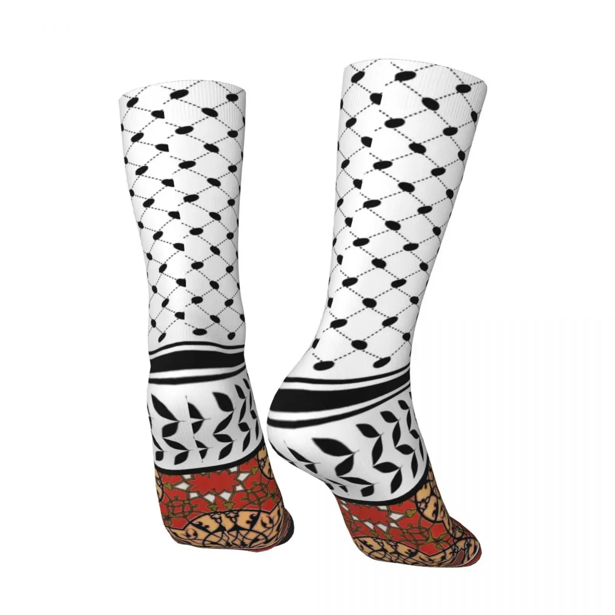 Couple Socks Palestine Keffiyeh Arabic Lithograph Print Stockings Spring Modern Quality Socks Graphic Running Non Slip Socks