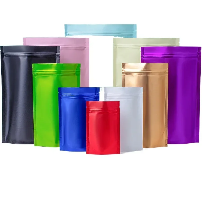 100 sztuk niestandardowe matowe wykończone nasiona torba do pakowania plastikowy ZipLock Doypack folia aluminiowa mleko w proszku organiczne saszetki do przechowywania żywności
