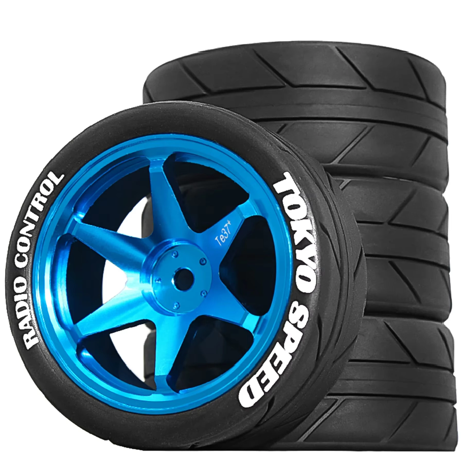 4PCS 65mm RC Tires with Rims, 12mm Hex, Durable Rubber for 1/10 1/12 1/14 Scale Car, Fit WLtoys 144001 Racing Upgrade Parts