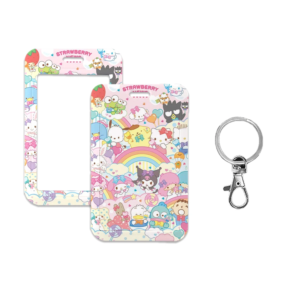 W Sanrios Cinnamoroll My Melody Kuromi Hello Kitty Pochacco Cartoon Work Permit Subway Bus ID Card Holder funda protectora