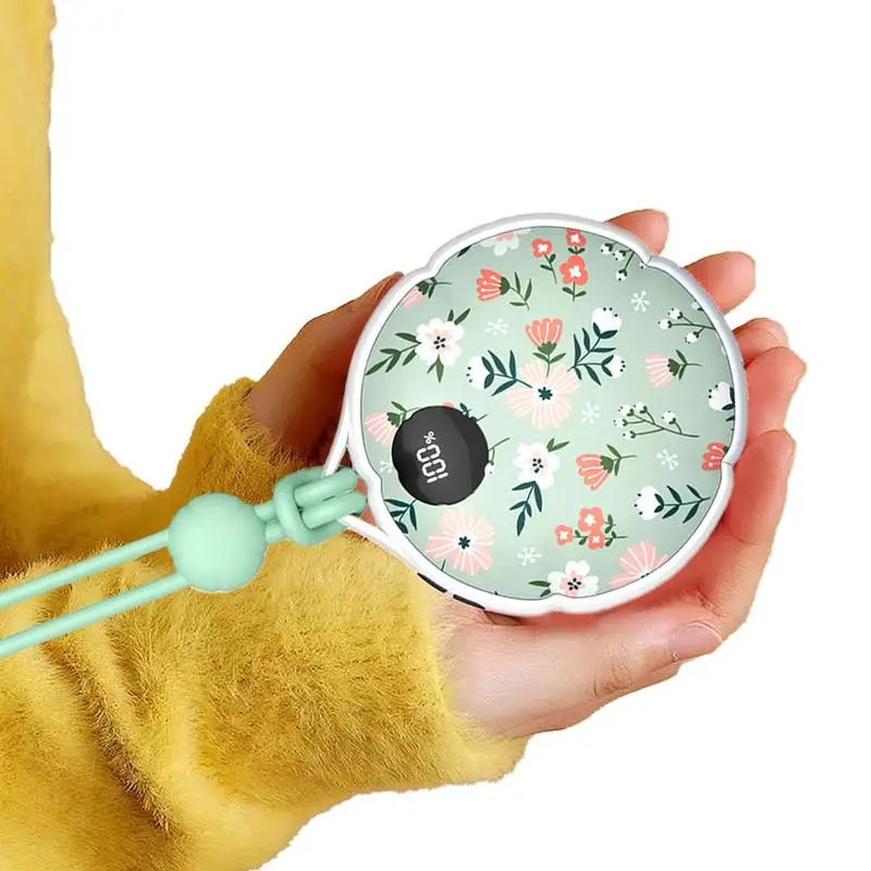 Electric Hand Warmer 4000mAh Cute Flower Prints Hand Warmer 3-Levels Adjustable Electric Hand Heaters Reusable Pocket Hot Hand