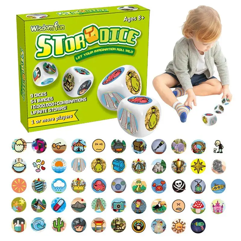 Story Telling Dice Game Funny Kids Storytelling Dice Game Creative Telling Game Children Board Game For Develop Observation