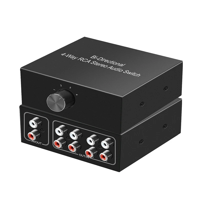 A05I-4 Way Bi-Directional For RCA Stereo Audio Switch 1 In 4 Out Or 4 In 1 Out L/R Jack Sound Channel For RCA Audio Switcher