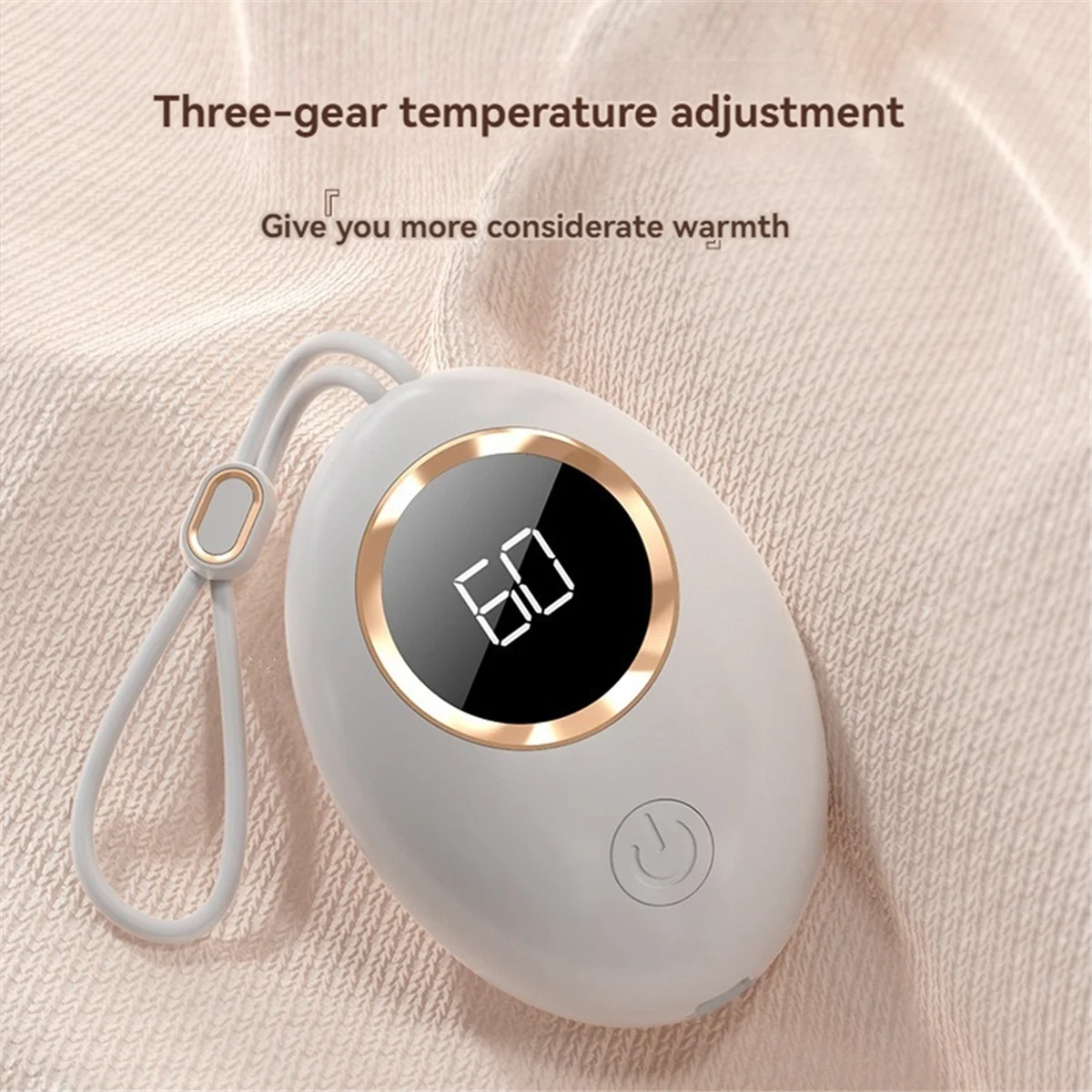 Hand Warmer USB Mobile Power Bank Charing Electric Hand Heater Warmer Multi-Function Pocket Warmer Digital Display Pink