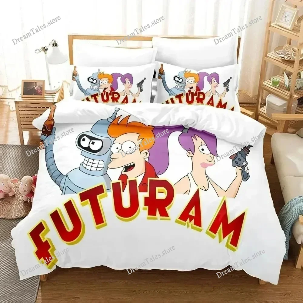 Cartoon Futurama Duvet Cover Pillowcase Bedding Set Adult Boys Girls Bedroom Decoration Kids Gift Single Double King Size741