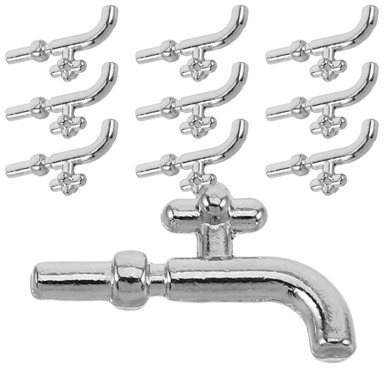 

10pcs Dollhouse Faucet Mini Kitchen Bathroom Tap Decor Hardware AccessoriesVintage DIY Craft Model Scene Ornament Micro