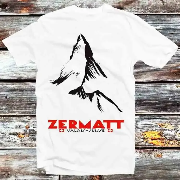 Swiss Alps Ski Zermatt Valais Switzerland Poster T Shirt