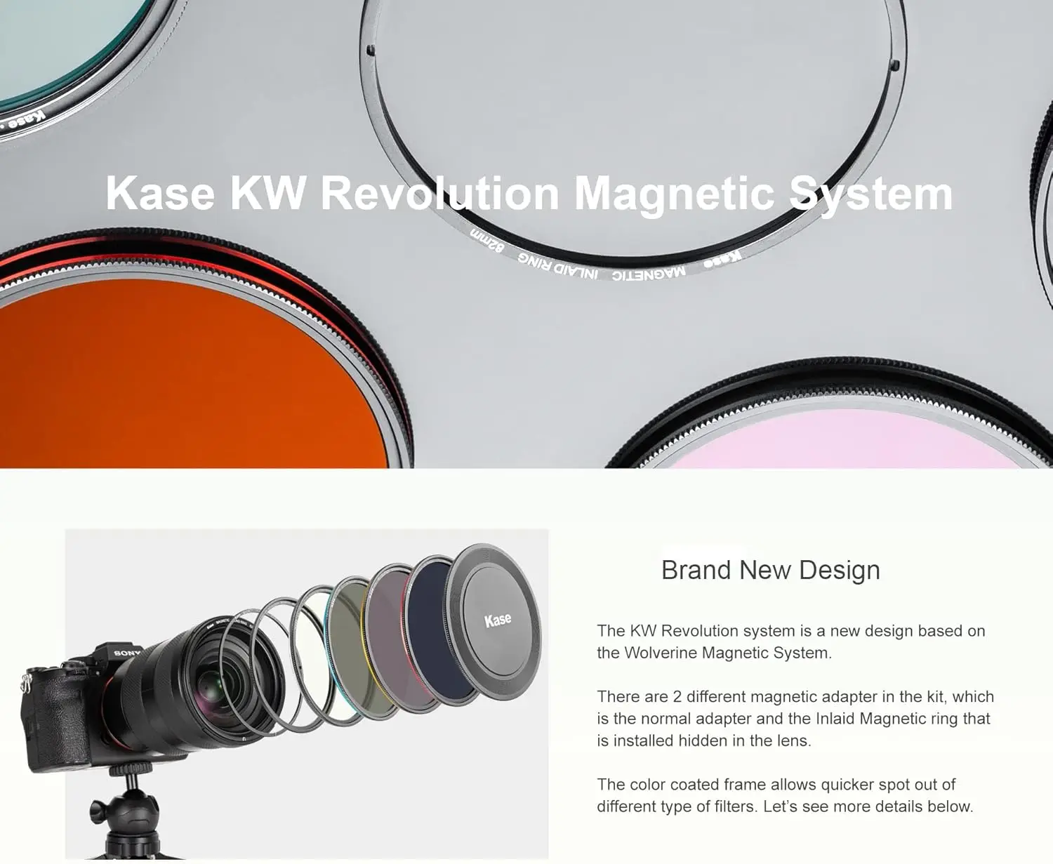 Kase Wolverine Revolution 82mm Pro ND Filter Kit Magnetic Shockproof Tempered Optical Glass
