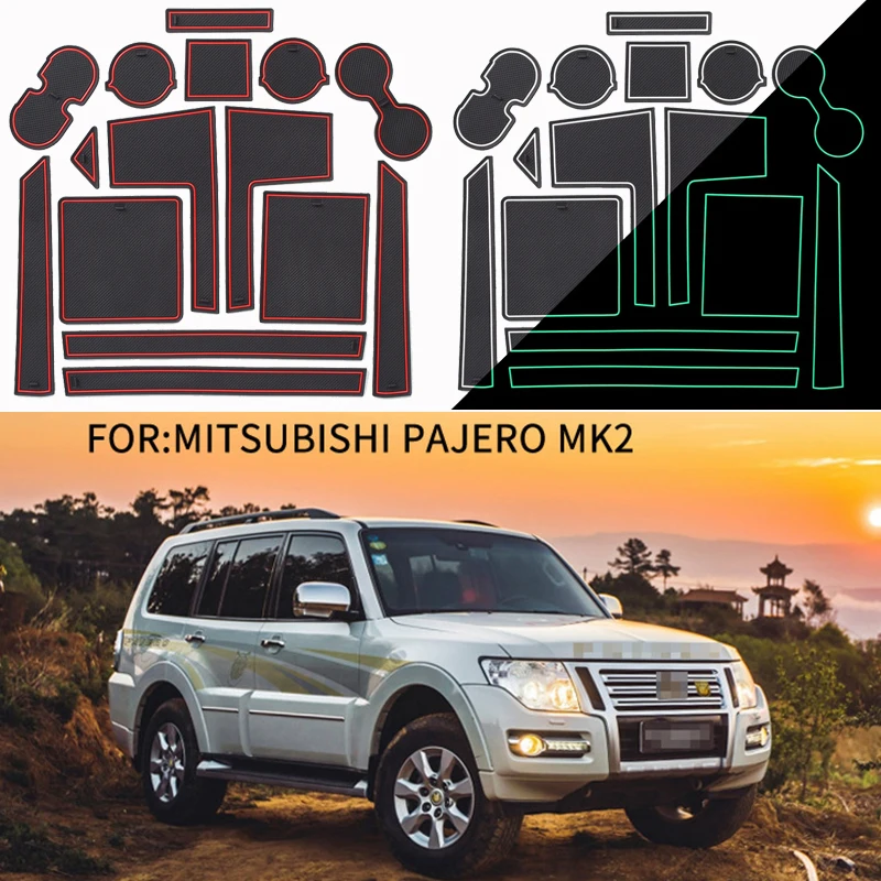 

Car Door Groove Mat For Mitsubishi Pajero MK2 Door Slot Pads Modified Dust Pad Storage Pad Car Interior Accessorie