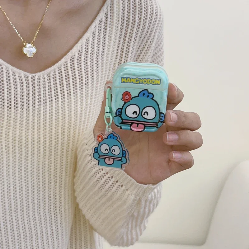 Cute Cartoon Sanrio Hangyodon Earphone Case For Airpods 1 2 3 4 Pro 2 Wireless Bluetooth Headset Protective Cover With Pendant