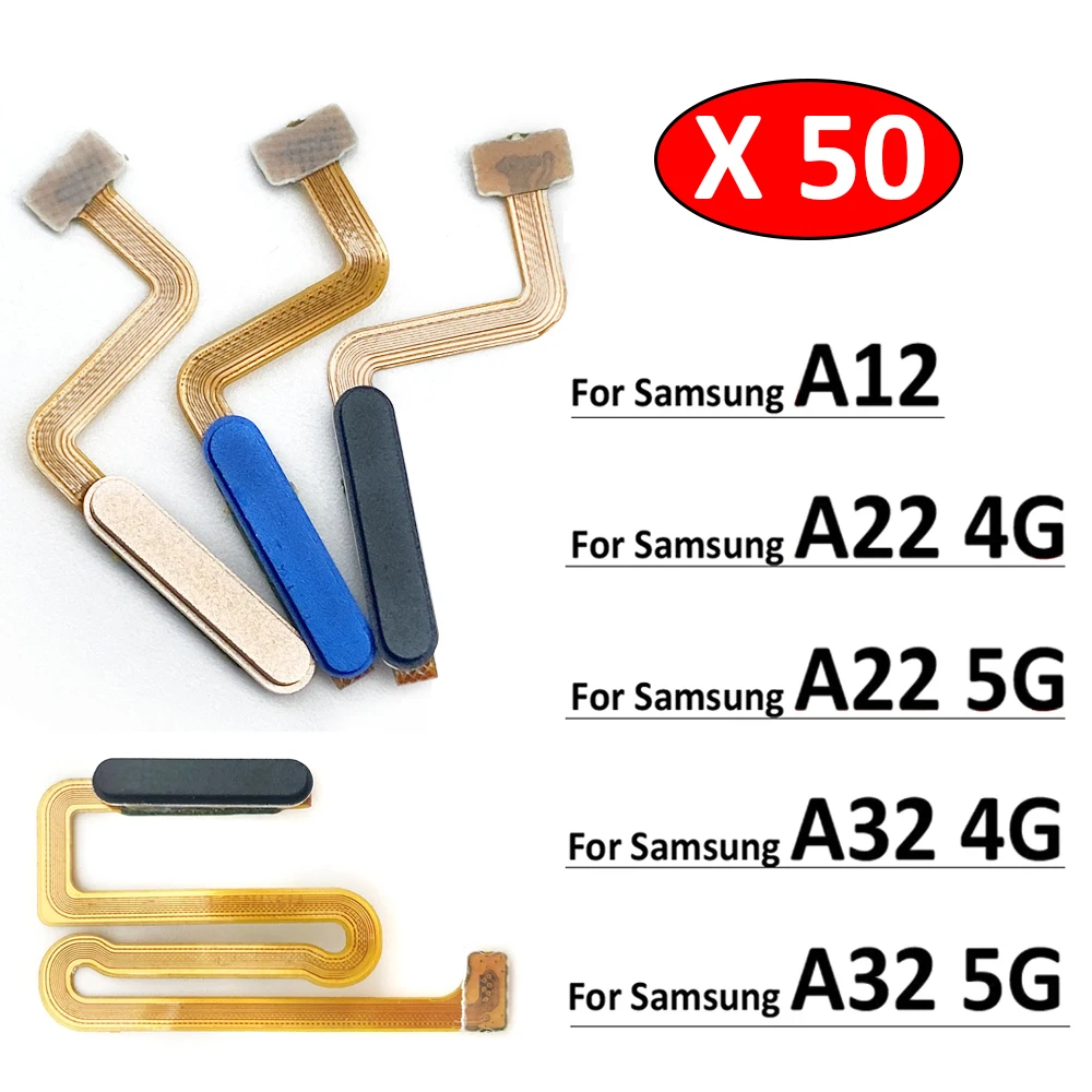 

50Pcs, New For Samsung A12 A22 A32 4G 5G Fingerprint Sensor Home Return Key Menu Button Flex Ribbon Cable