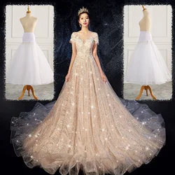 Bridal  Accessories Slip Dress A- Line Waist Three-Dimensional Crinoline Lace Fishtail Floor-Length Elastic Waist plus Yarn