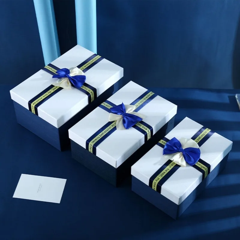 Coffrets cadeaux rouges et bleus de qualité supérieure, grande capacité, carton de haute qualité, emballage de luxe pour anniversaires et occasions spéciales