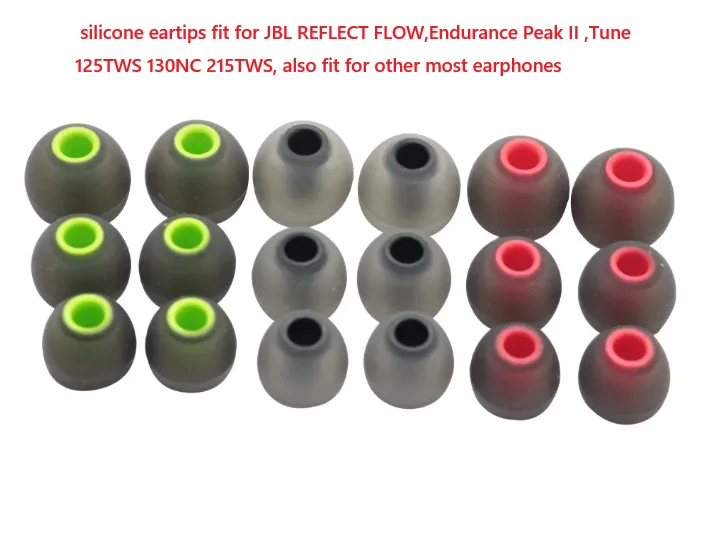 2 Satz (12 Stück) neue Silikon-Ohrstöpsel für JBL REFLECT FLOW, Endurance Peak II Tune 125TWS 130NC 215TWS TWS Ersatz-Ohrstöpsel – Detail 6