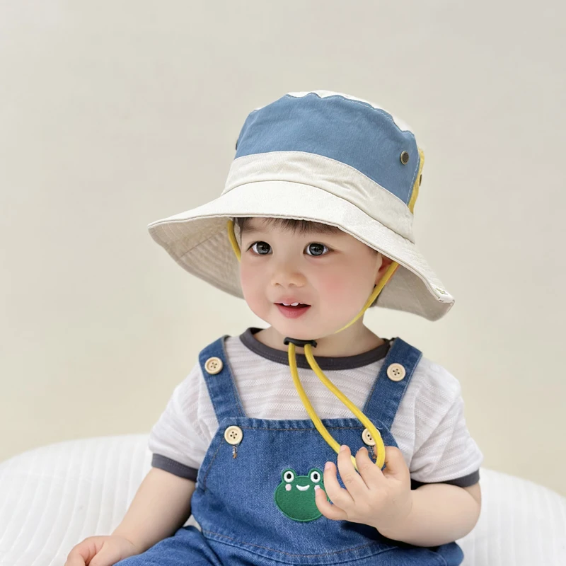 

Spring Summer Baby Fisherman Hats Cotton Sun Hat For Kids Girls Boys Fashion Color Match Children Bucket Caps