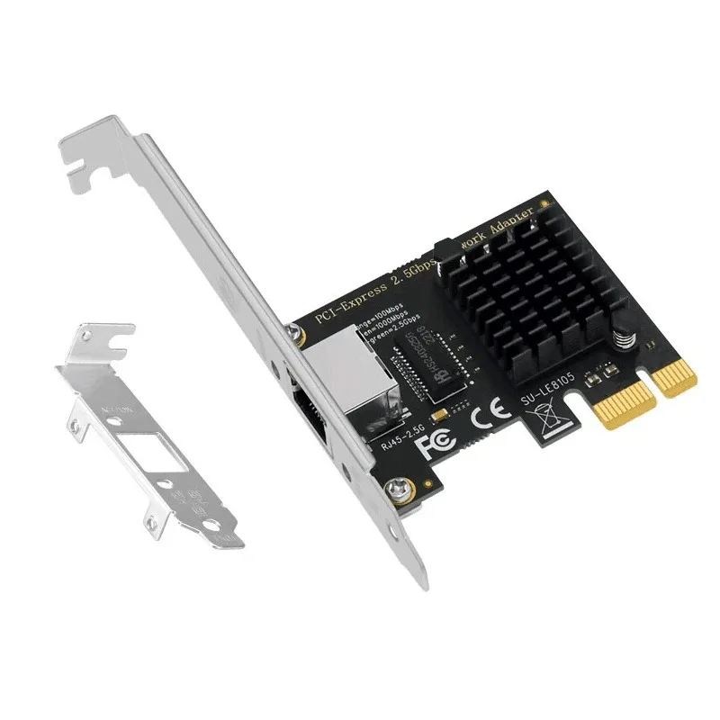 2.5G PCI-E To RJ45 Network Card RTL8125B Chip Gigabit Ethernet PCI Express Network Card 10/100/2500Mbps 2.5Gbps For PC