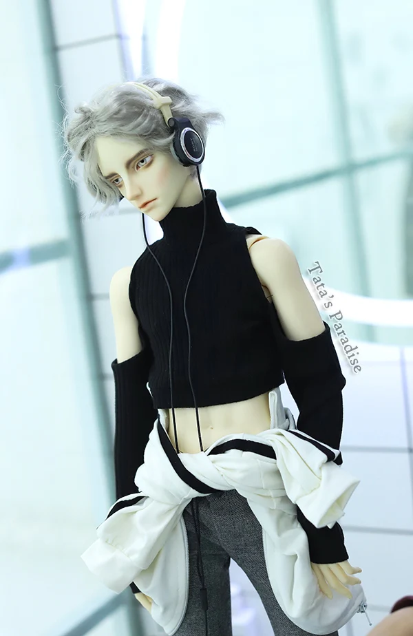 

Custom High Neck Off The Shoulder And Backless Knitted Sweater For BJD 1/6 1/4 1/3 SD17 ID17 Uncle CMB156
