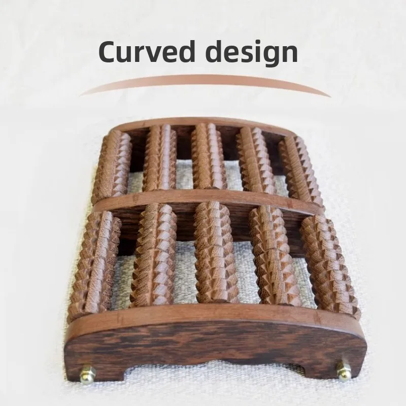 Wooden Foot Massager Roller with Acupressure Nodes,Portable Reflexology Board for Home ,Natural Solid Wood Foot Pain ReliefTool