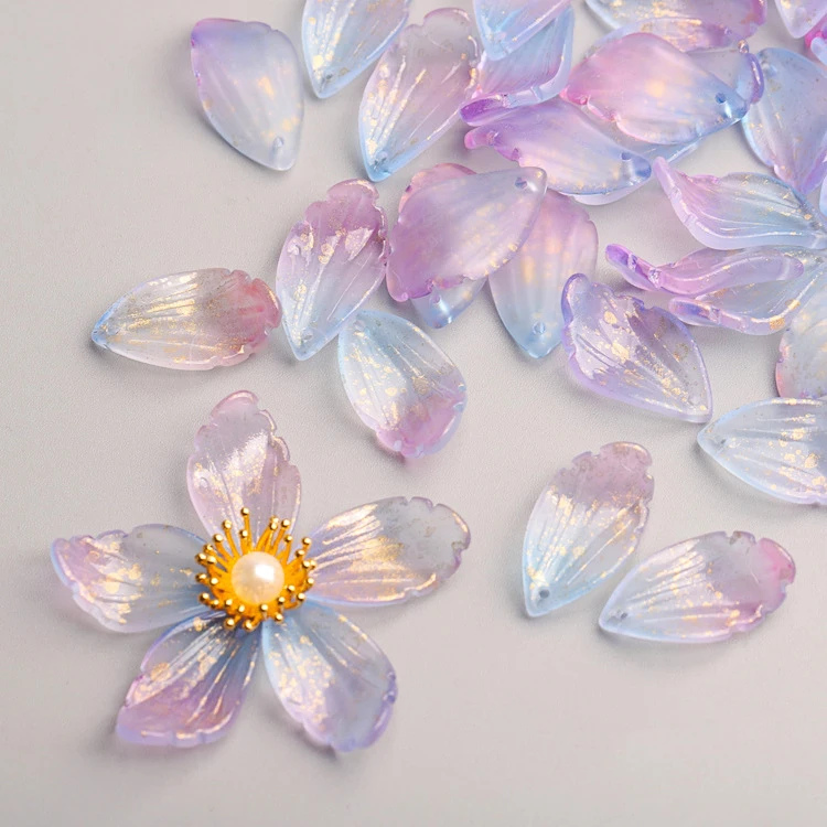 10-50pcs 12x17mm Iris Flower Petal Charms Pendants Czech Glass Loose Beads for Earrings Wedding Hair Jewelry Making Components