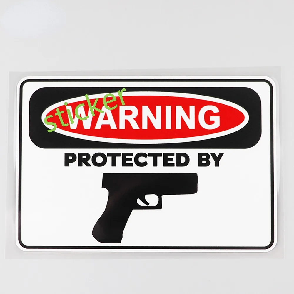The Owner Armed Security Decal Funny Stickers  Decoration Window Bumper Motorcycle Laptop Trunk Accessories