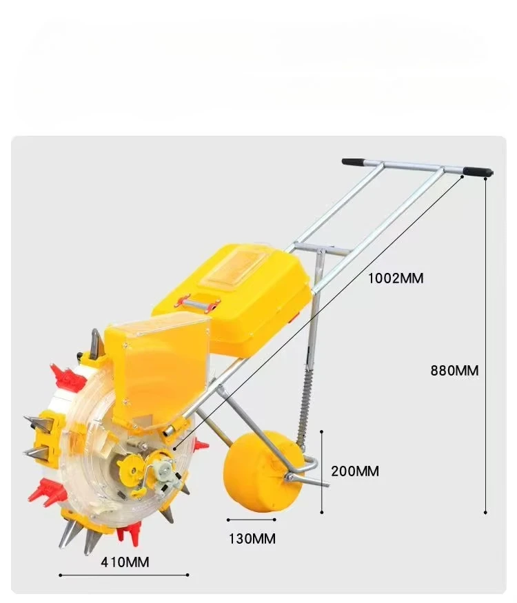 Precision 2-Row Manual Seeder New Small Multi-Functional Farm Planter Hand-Pushed Fertilizer Spreader for Corn & Soybean