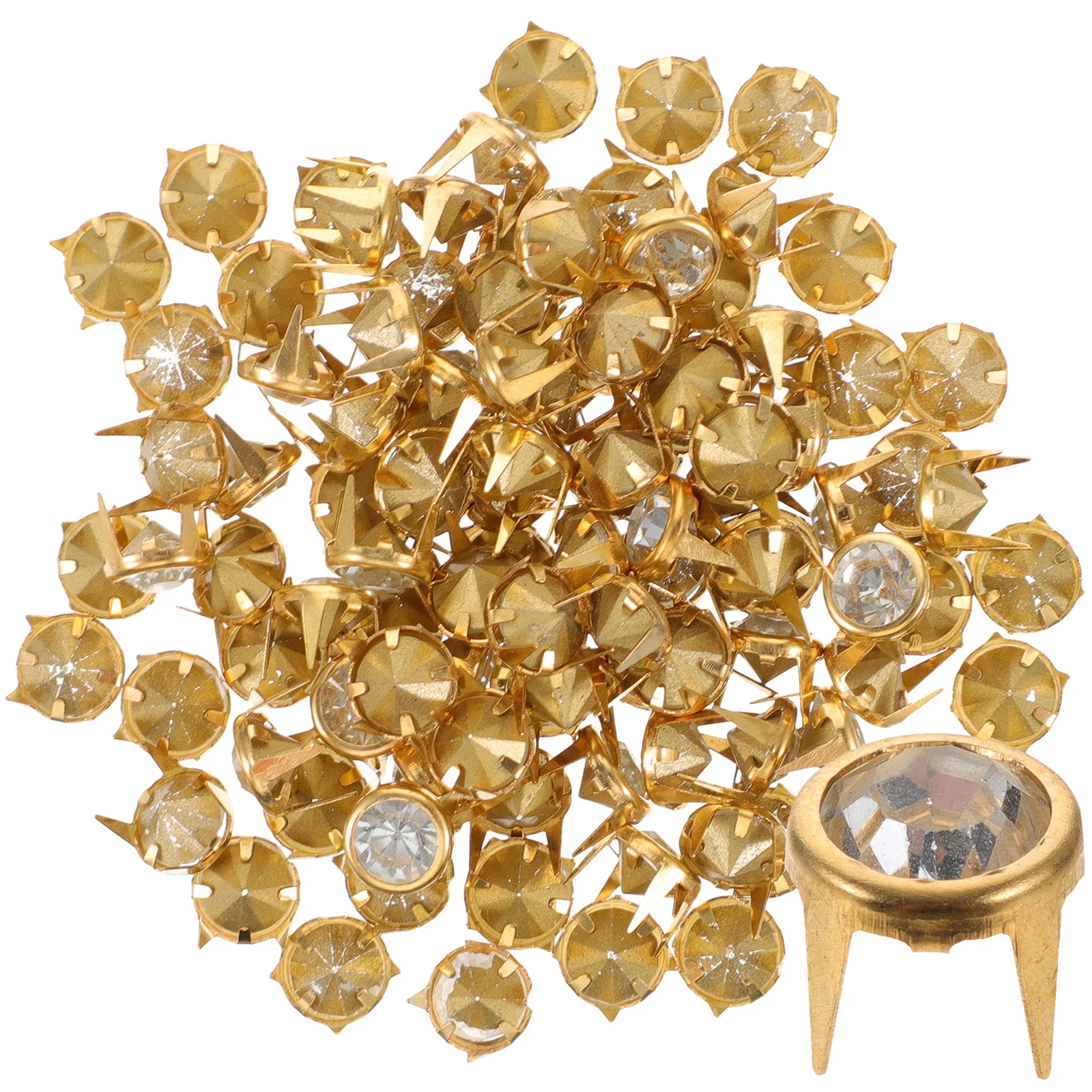 100 قطعة المسامير الكريستال السلس المستديرة آمنة مريحة للملابس أكياس الأحذية الديكور DIY بها بنفسك لوازم ترصيع للملابس