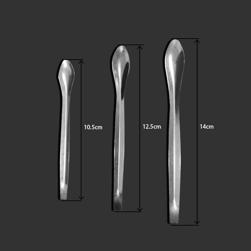 3 sztuk/zestaw łyżka ze stali nierdzewnej zestaw szpatułek uchwyt materiały laboratoryjne mikro łyżka materiały laboratoryjne