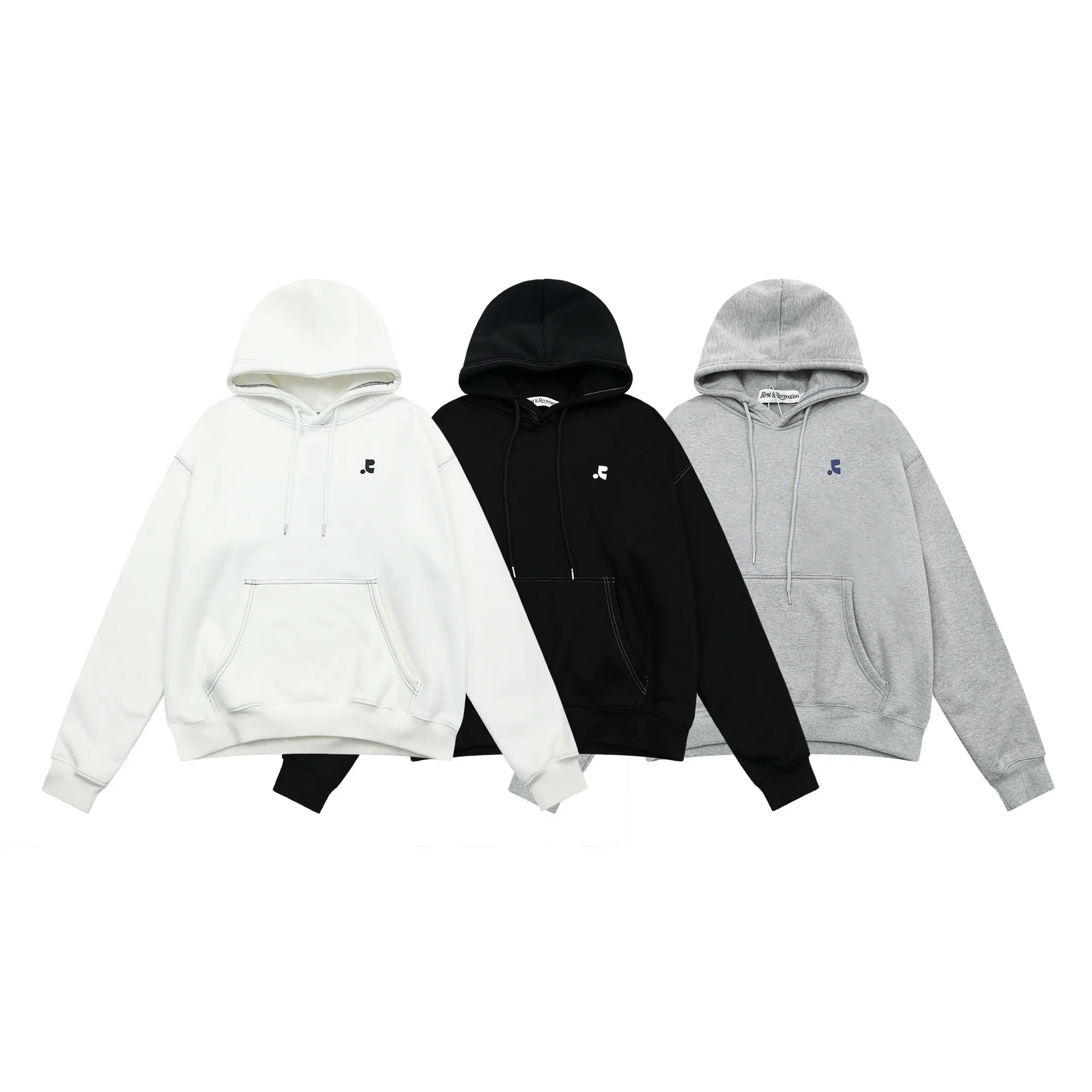 

Rest and Recreation Unisex Fleece Hoodie with Letter Print Loose Casual Fashion Trendy Pullover for Daily Wear