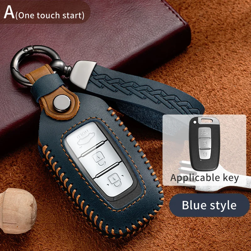 Leather Car Key Cover Case For Kia Forte Rio 3 K2 K3 K5 Sportage For Hyundai IX35 Sonata 8 Sorento Optima Forte