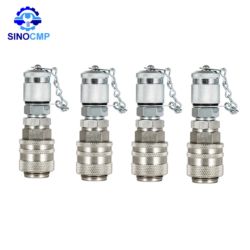 4pcs 6000PSI/400BAR G1/8 Hydraulic Pressure Test Coupling Kit for Cat CASE John Deere Cummins Engine PD Series Coupler