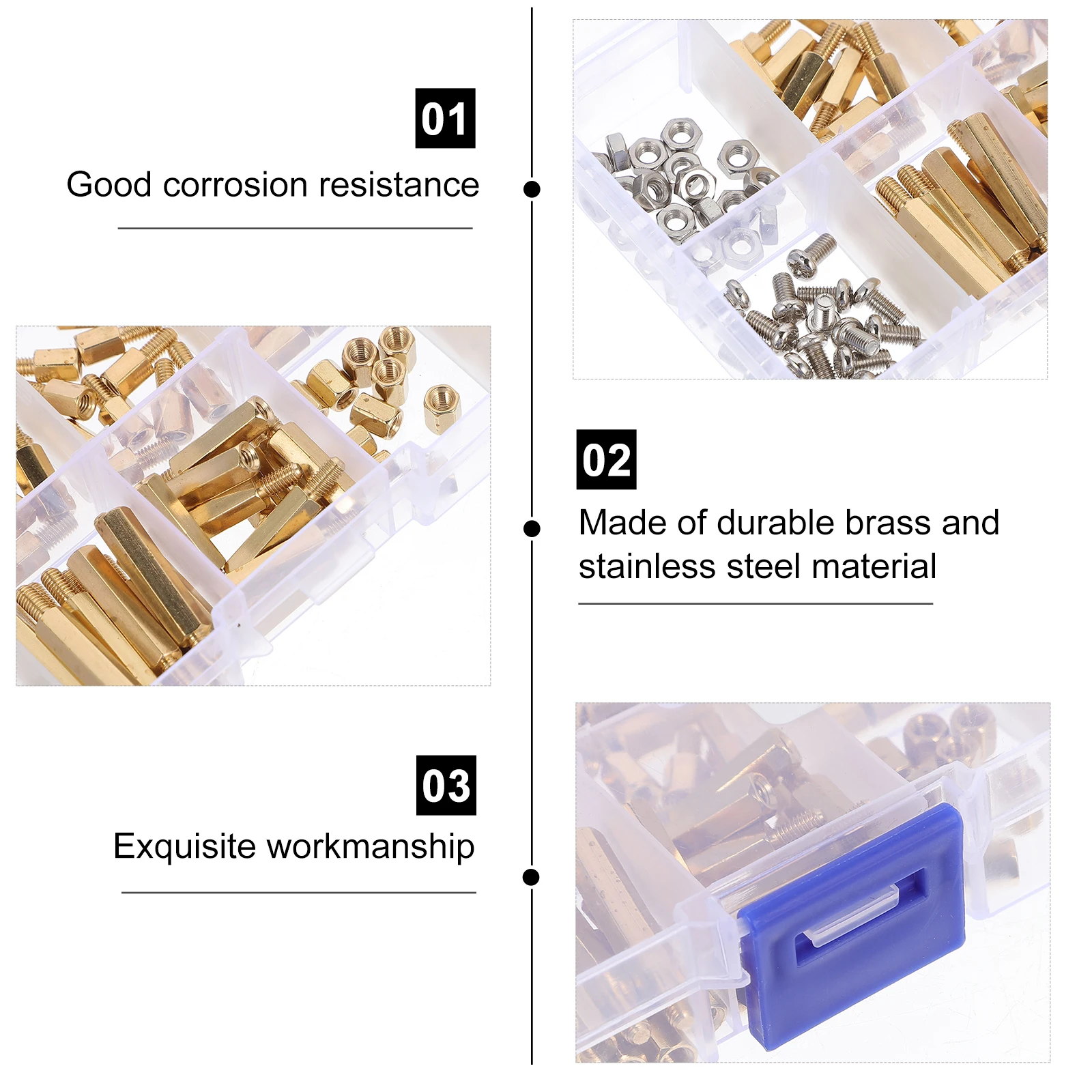 

1 set 1 Set Stainless Steel Screw Nut Brass Column Standoff Kit With Screws Machine Part Hardware Kit For Computer Work