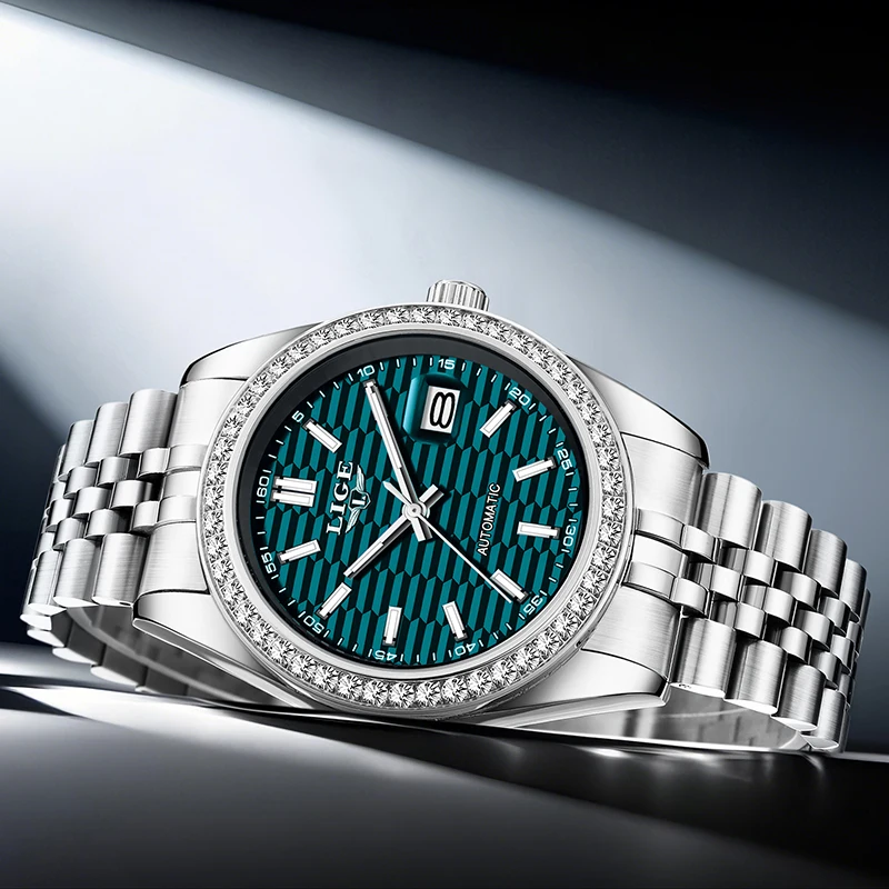 

LIGE 2025 новые автоматические часы для мужчин, деловые модные механические мужские часы, водонепроницаемые светящиеся наручные часы с турбийоном Reloj