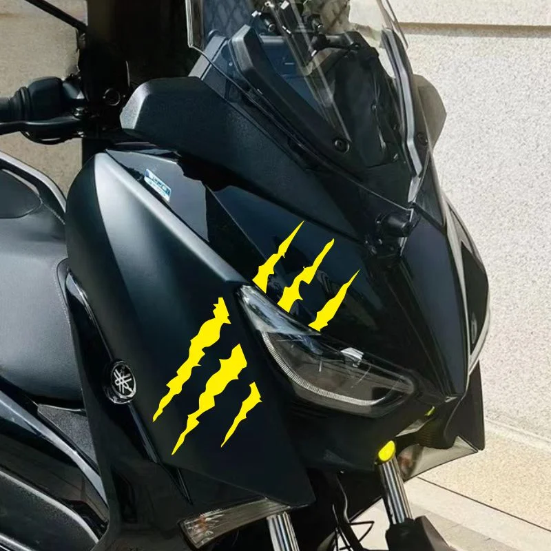 Pegatinas universales de vinilo impermeables para faros de motocicleta, garras de monstruo, arañazos, bricolaje, para YAMAHA XMAX300