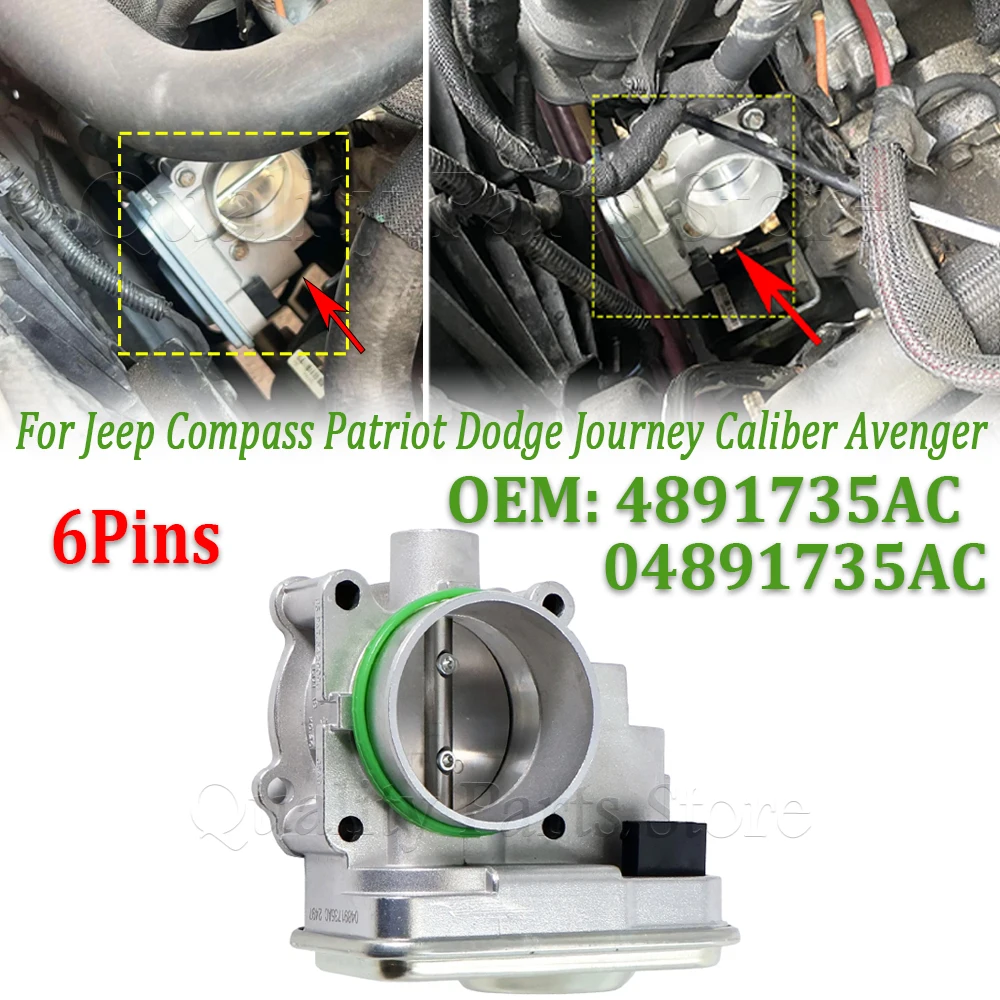Novo corpo do acelerador de carro para Dodge Avenger Journey calibre Jeep Patriot Compass Chrysler 200 Sebering 4891735AC 04891735AC 5429090