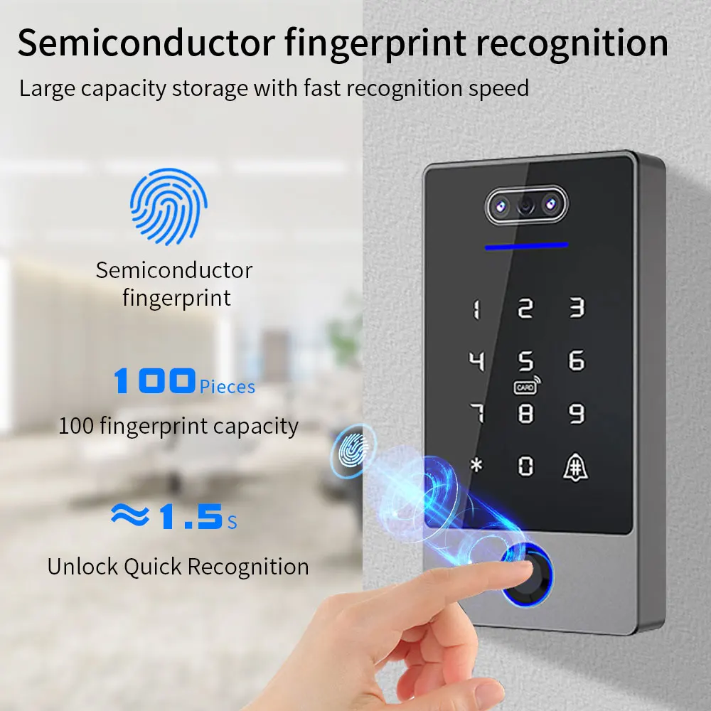 TTLock Face Recognition Access Control Keypad Standalone Waterproof Fingerprint Access Controller for Door Lock TTRenting Cloud