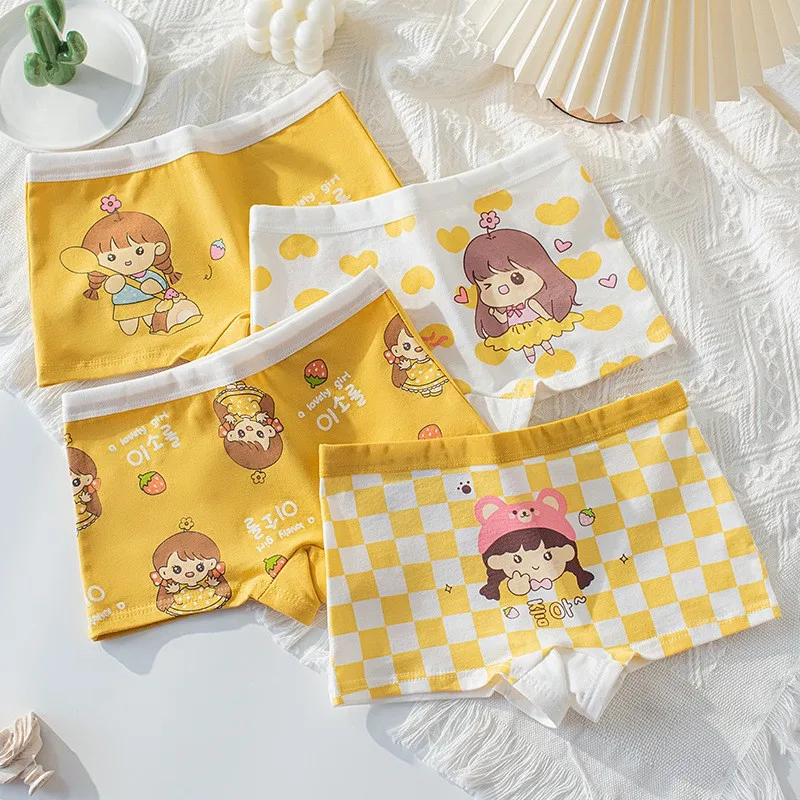 4 Stück weiche, antibakterielle Baumwoll-Slips für Kinder und Mädchen, Höschen mit Erdbeer-Print, atmungsaktive Unterwäsche für Kinder von 3–16 Jahren – Detail 17