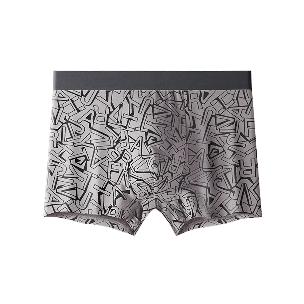 Classic Printed Boxers Cotton Youth Breathable Underpants Letter Printed Boxer Shorts Brand New Condition Flexible Elastic