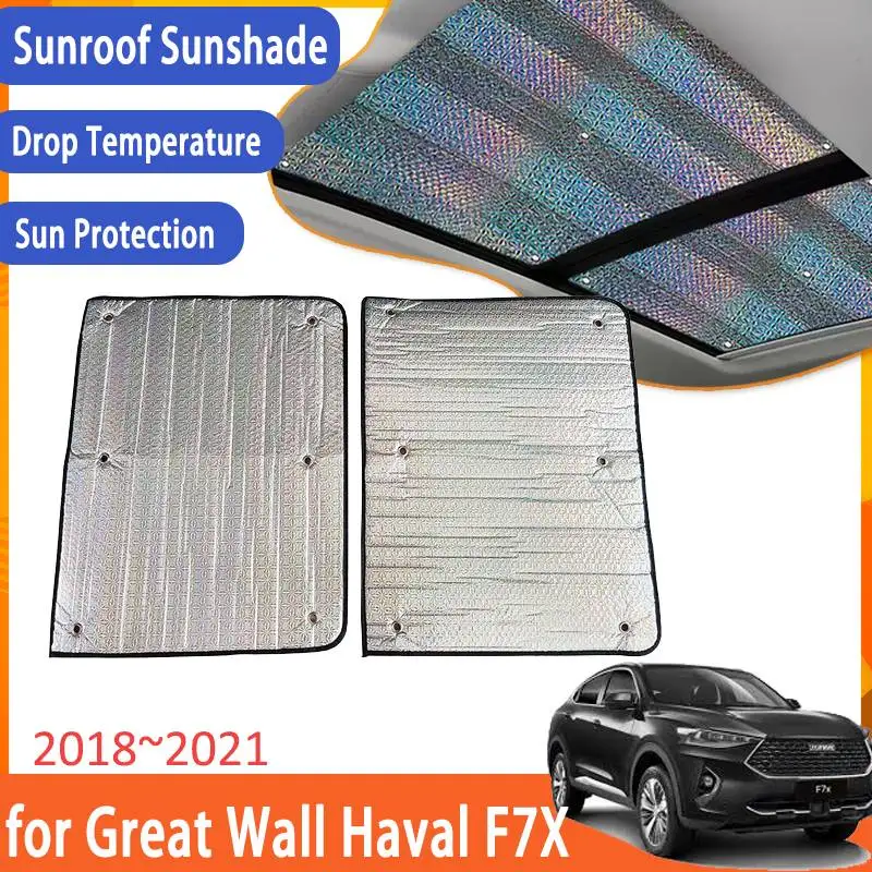 Sunroof Sunshade for Great Wall Haval F7X 2018 2019 2020 2021 Accessories Roof 2x Sunscreen Heat Insulation Windshield Sticker