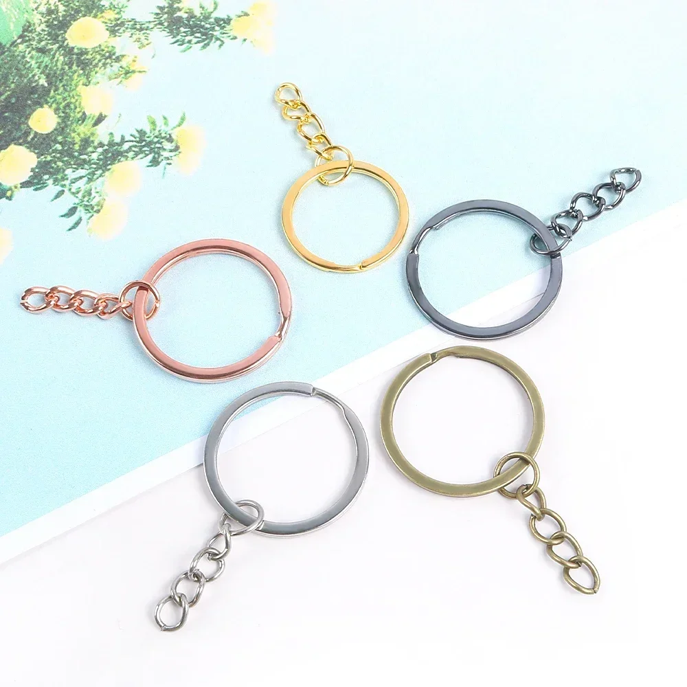 5Pcs Key Ring Key Chain Round Split Keychain Keyrings With Jump Ring For DIY Jewelry Crafts Making Accessories