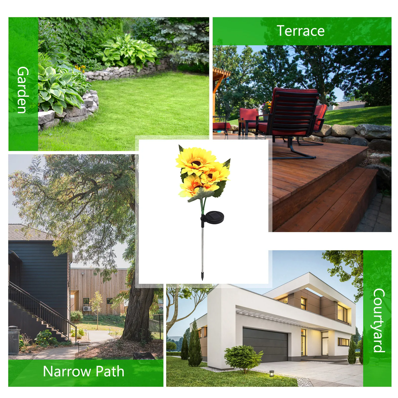 Sunflower Design Solar Lawn Lamp Bright Sun-Powered Garden Light for Outdoor Yard Decoration Energy Efficient Solar Wind Chimes